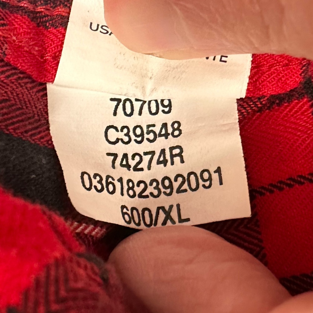 Chaps Red/Black Tartan Plaid Casual Button Down Shirt Size XL - Picture 5 of 7